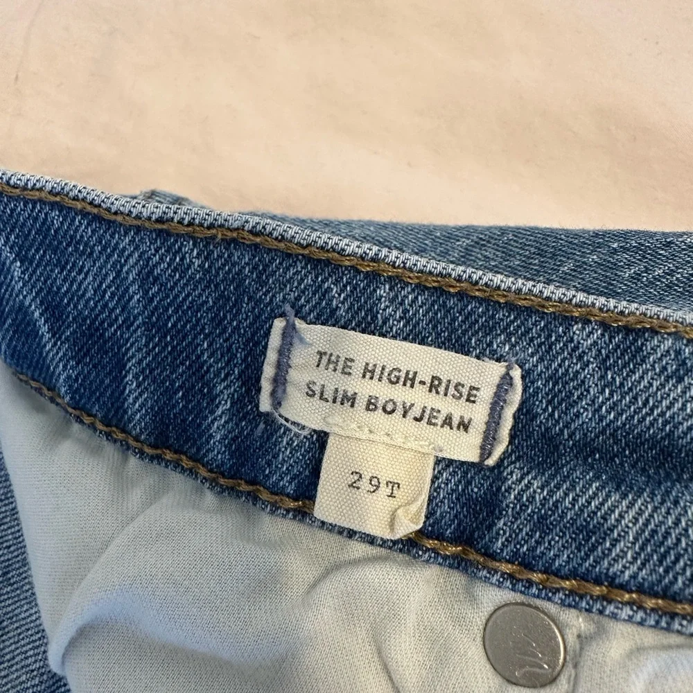 Madewell Women's Tall High Rise Slim Boy Jean Straight Leg Blue 29T - Picture 10 of 12